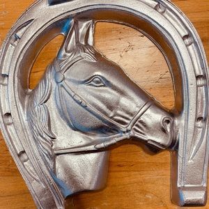 Beautiful metal relief horse head sculpture
